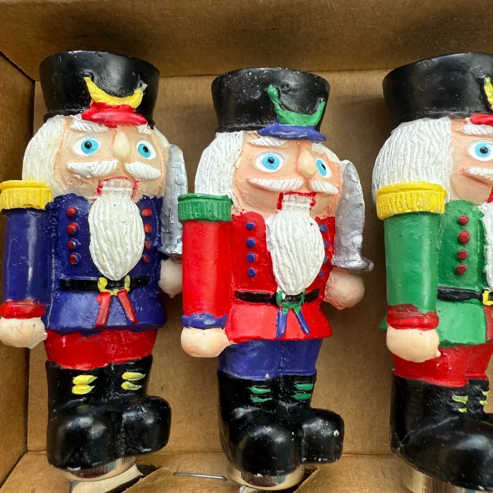 Vintage Boston Warehouse Nutcracker Cheese Spreaders - Red, Blue, Green, Yellow